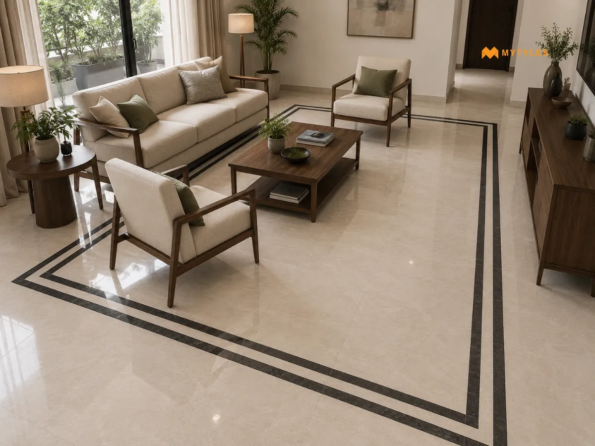 Double-Line Border Around Living Room Floors